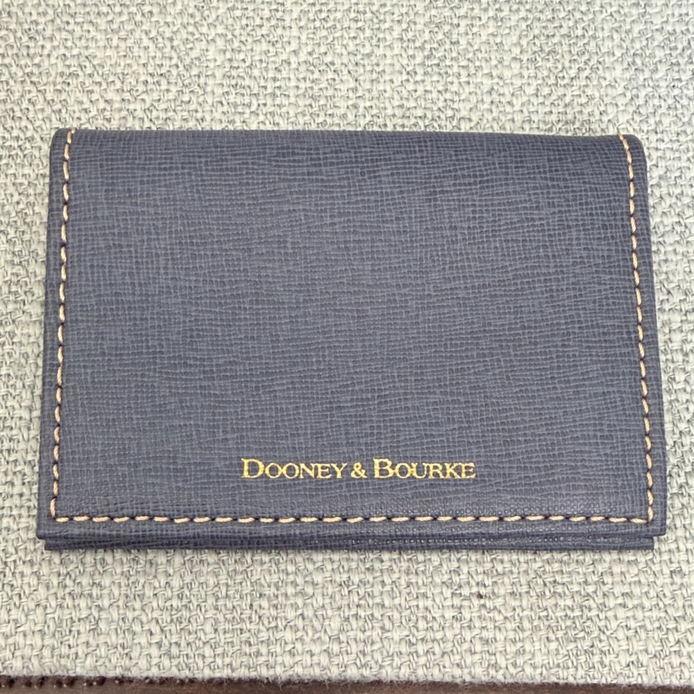 Dooney & Bourke Leather Card & Key Holder with Gold Logo